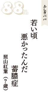 ふしぎパパ「若い頃　悪かったんだ　蓄膿症」（照山紅葉　？歳）