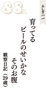 ふしぎパパ「育ってる　ビールのせいかな　そのお腹」（観察日記　29歳）