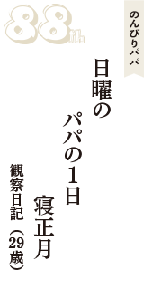 のんびりパパ「日曜の　パパの1日　寝正月」（観察日記　29歳）