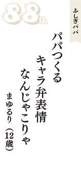 ふしぎパパ「パパつくる　キャラ弁表情　なんじゃこりゃ」（まゆるり　12歳）
