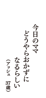 今日のママ　どうやらおかずに　なるらしい　（アッシュ　37歳）