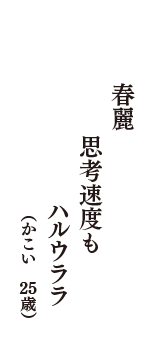 春麗　思考速度も　ハルウララ　（かこい　25歳）