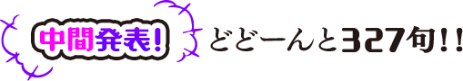 中間発表！　どどーんと327句！！